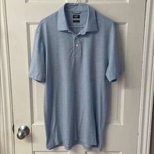 Faherty Short-Sleeve Movement™ Polo Shirt - Cardiff Blue Heather men’s size L